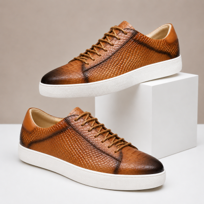 Men’s Premium Cowhide Leather Casual Sneakers – Multiple Colors