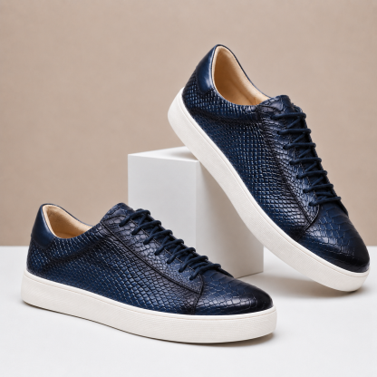 Men’s Premium Cowhide Leather Casual Sneakers – Multiple Colors