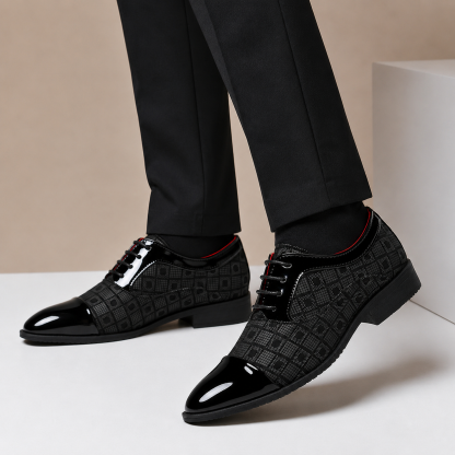 Men’s Plaid Lace-Up Dress Shoes