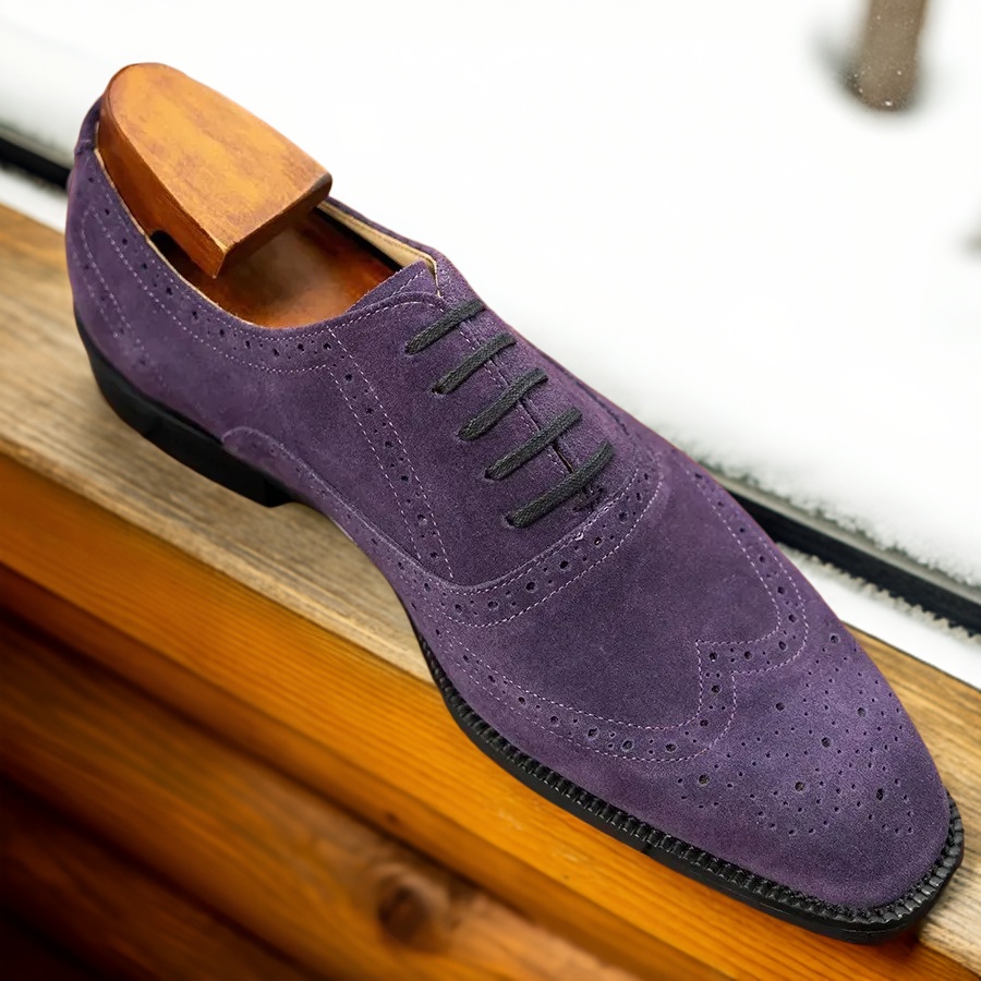 GUYSTEP™Men's pointed toe British formal business frosted lace-up casual leather shoes