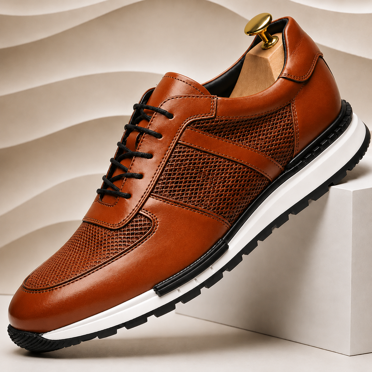Men’s Premium Cowhide Leather Casual Sneakers – Multiple Colors