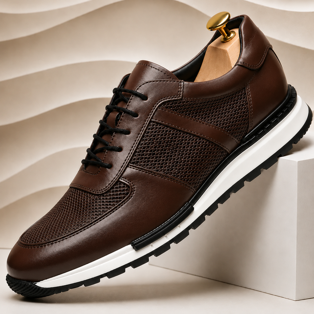 Men’s Premium Cowhide Leather Casual Sneakers – Multiple Colors