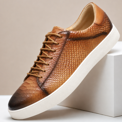 Men’s Premium Cowhide Leather Casual Sneakers – Multiple Colors