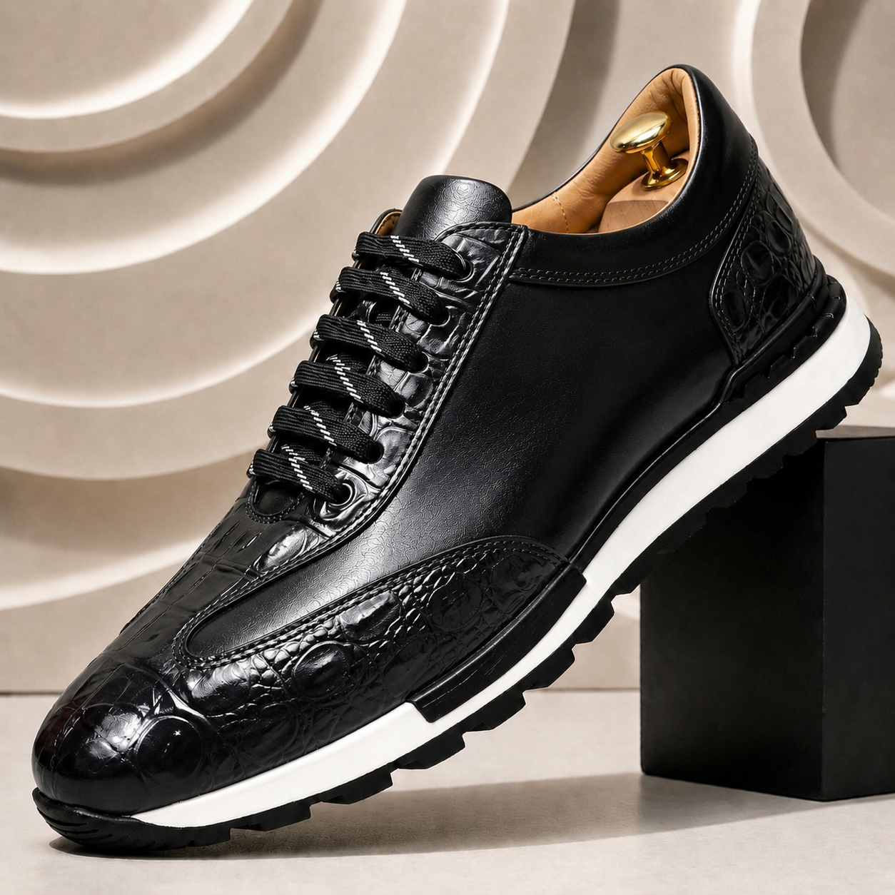 Men’s Premium Cowhide Leather Casual Sneakers – Multiple Colors