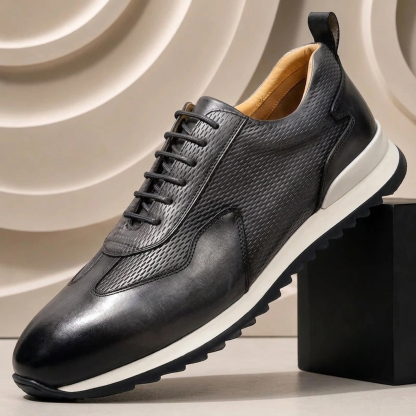 Men’s Premium Cowhide Leather Casual Sneakers – Multiple Colors