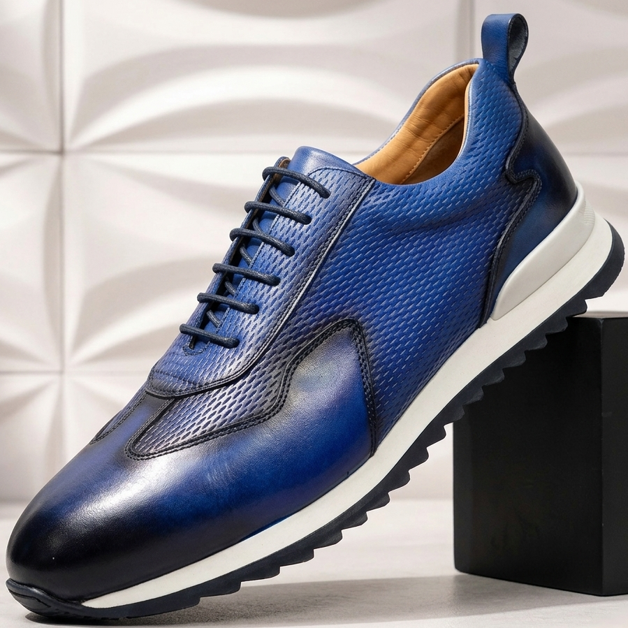 Men’s Premium Cowhide Leather Casual Sneakers – Multiple Colors