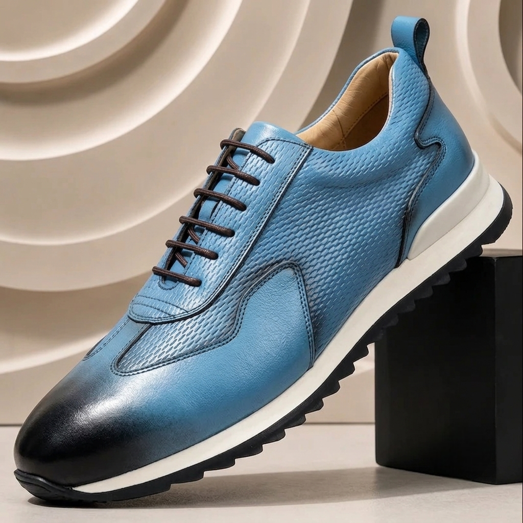 Men’s Premium Cowhide Leather Casual Sneakers – Multiple Colors