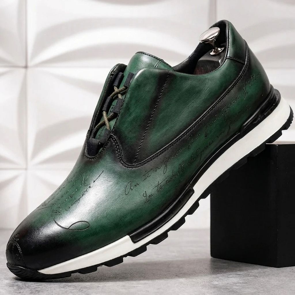 Men’s Premium Cowhide Leather Casual Sneakers – Multiple Colors