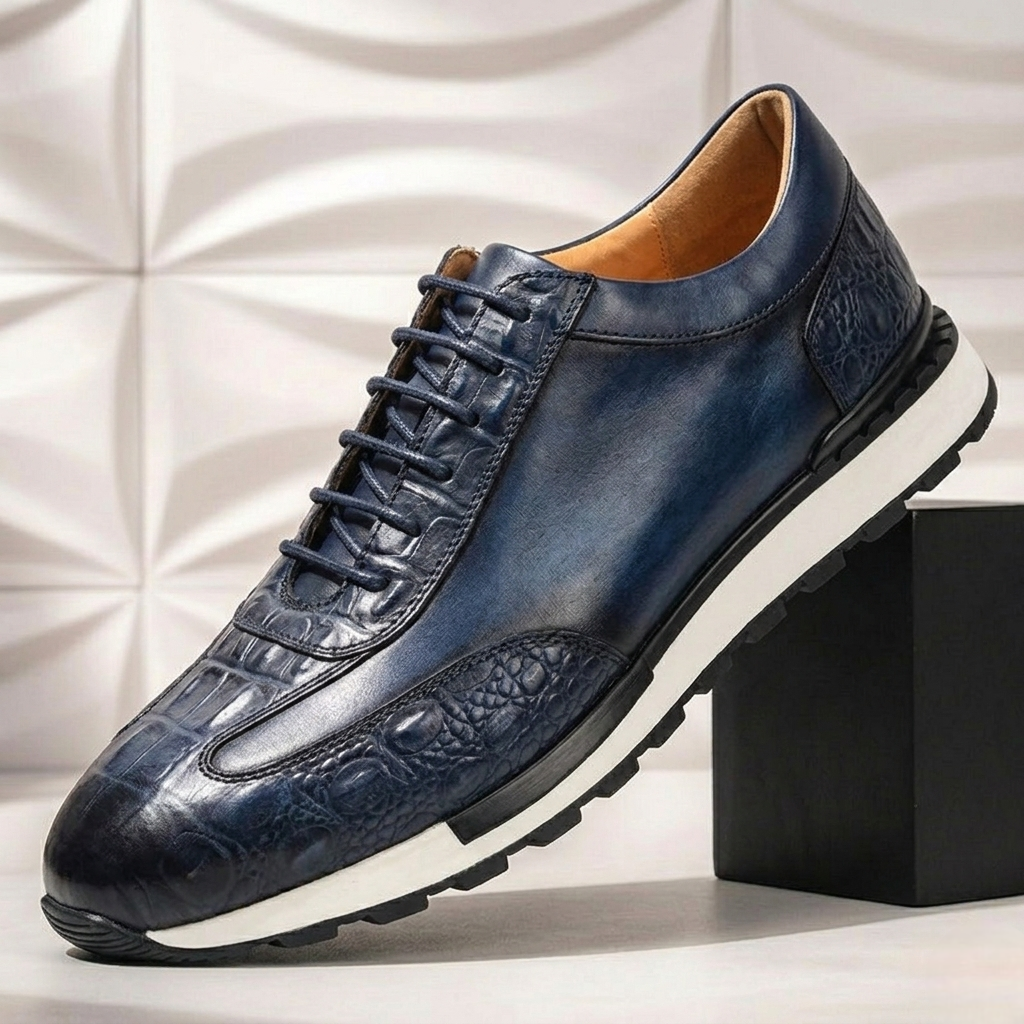 Men’s Premium Cowhide Leather Casual Sneakers – Multiple Colors