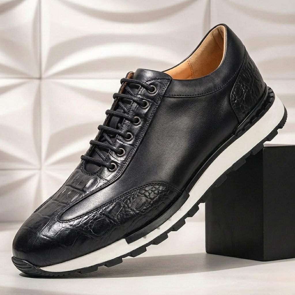 Men’s Premium Cowhide Leather Casual Sneakers – Multiple Colors