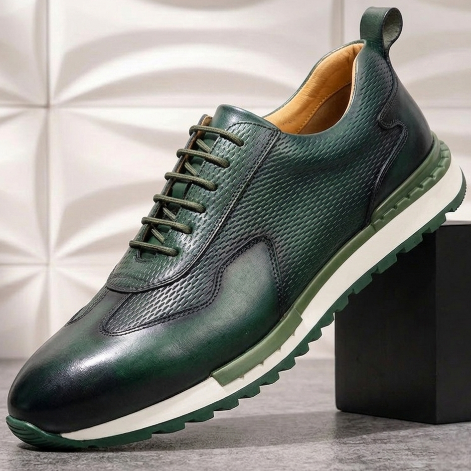 Men’s Premium Cowhide Leather Casual Sneakers – Multiple Colors