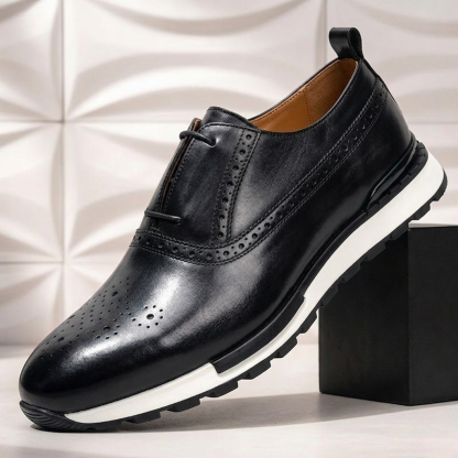 Men’s Premium Cowhide Leather Casual Sneakers – Multiple Colors