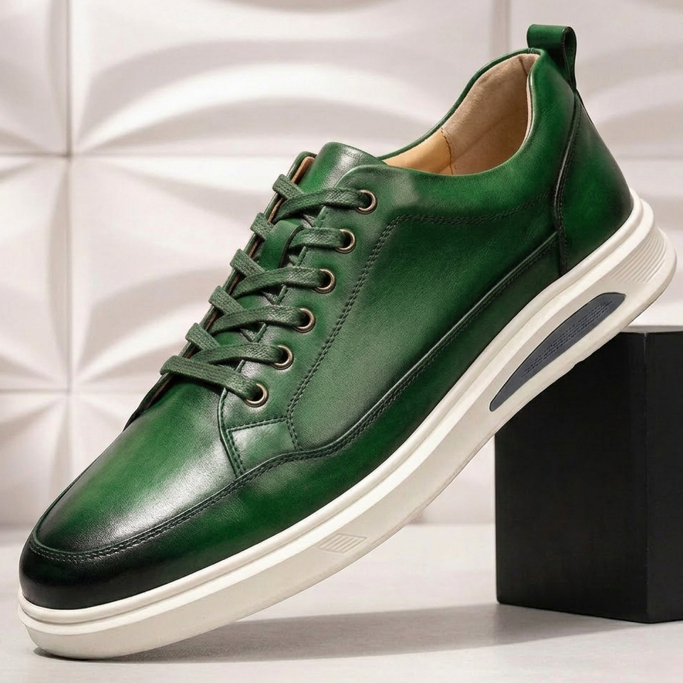 Men’s Premium Cowhide Leather Casual Sneakers – Multiple Colors