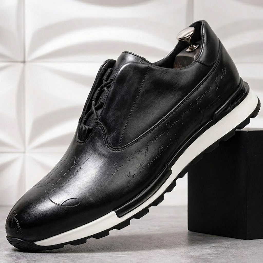 Men’s Premium Cowhide Leather Casual Sneakers – Multiple Colors