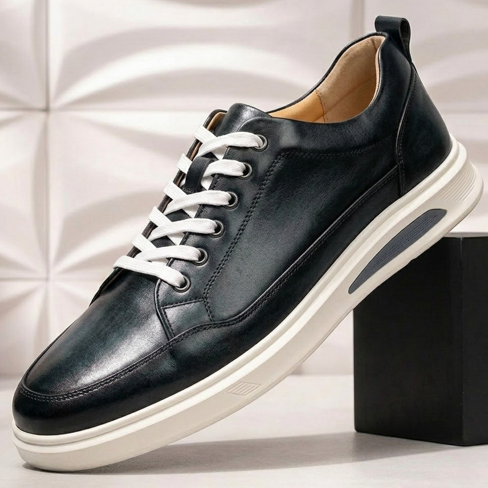 Men’s Premium Cowhide Leather Casual Sneakers – Multiple Colors