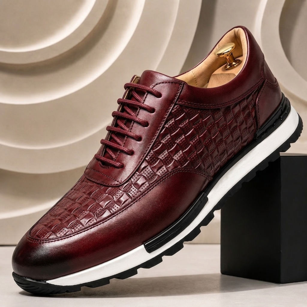 Men’s Premium Cowhide Leather Casual Sneakers – Multiple Colors