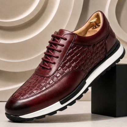 Men’s Premium Cowhide Leather Casual Sneakers – Multiple Colors