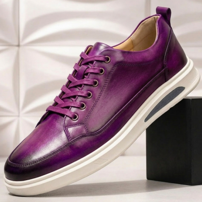 Men’s Premium Cowhide Leather Casual Sneakers – Multiple Colors