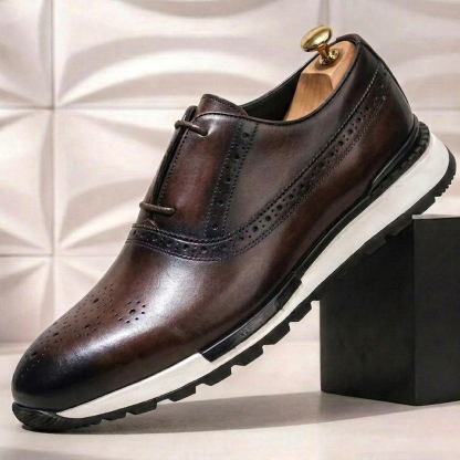 Men’s Premium Cowhide Leather Casual Sneakers – Multiple Colors