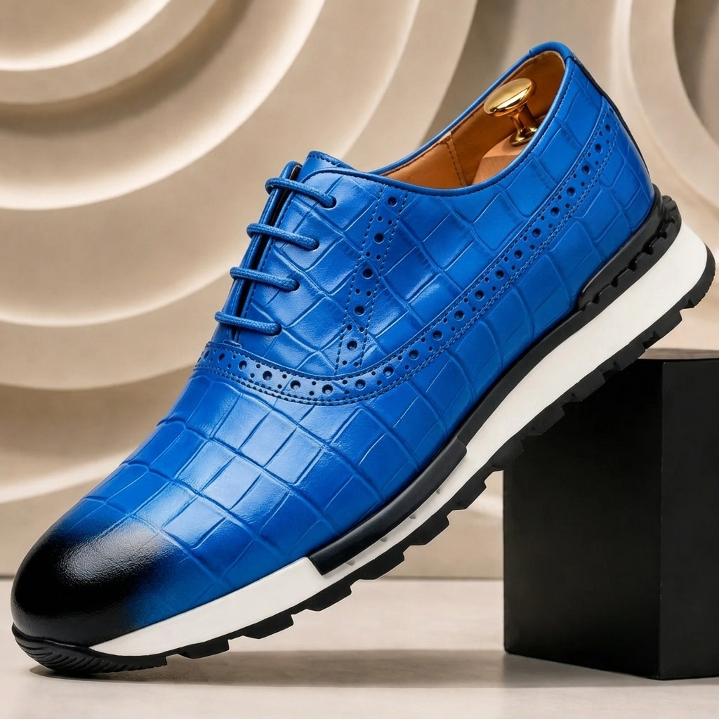 Men’s Premium Cowhide Leather Casual Sneakers – Multiple Colors