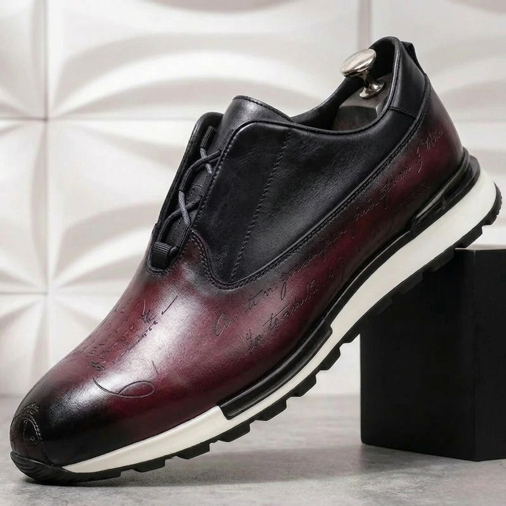 Men’s Premium Cowhide Leather Casual Sneakers – Multiple Colors