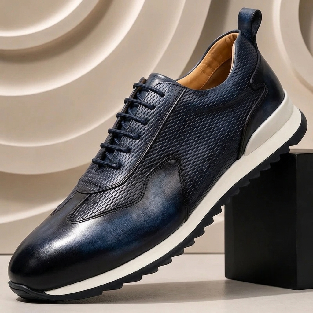 Men’s Premium Cowhide Leather Casual Sneakers – Multiple Colors