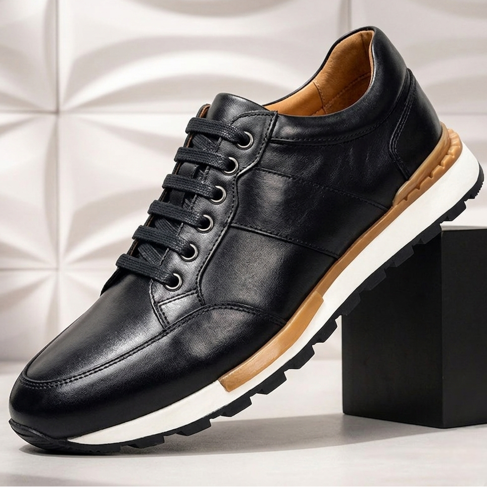 Men’s Premium Cowhide Leather Casual Sneakers – Multiple Colors