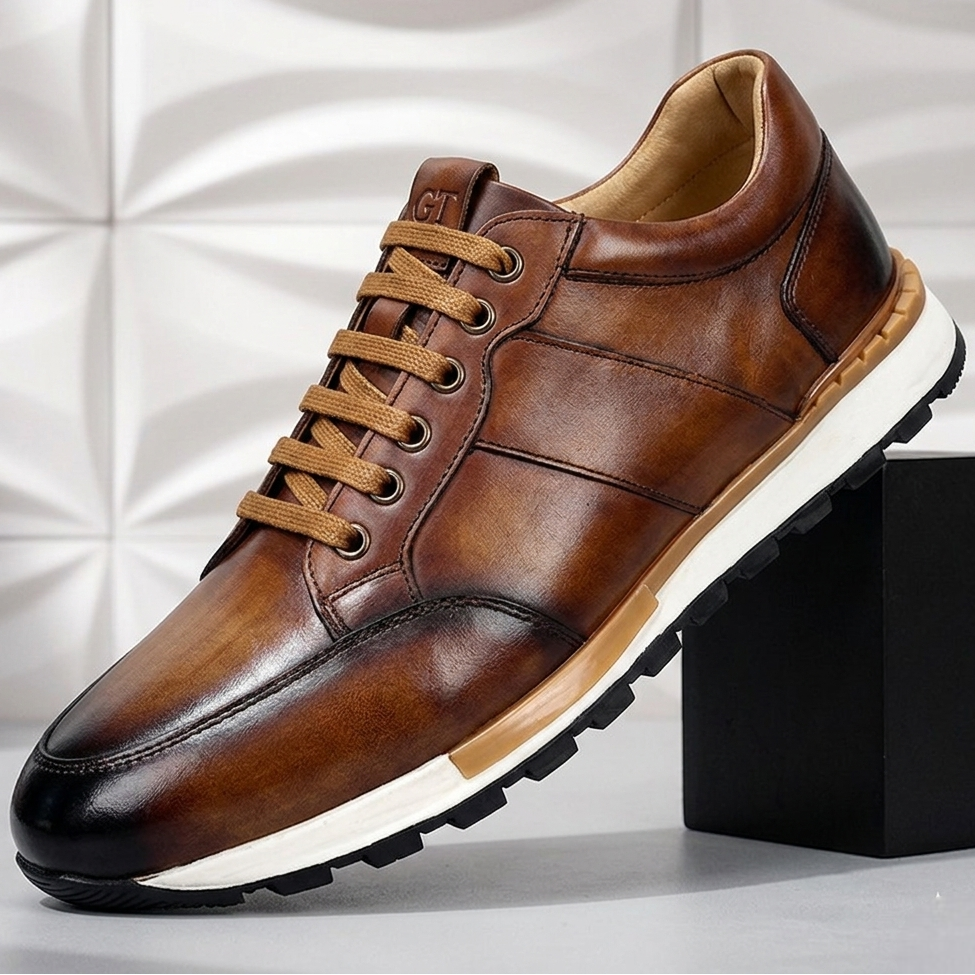 Men’s Premium Cowhide Leather Casual Sneakers – Multiple Colors