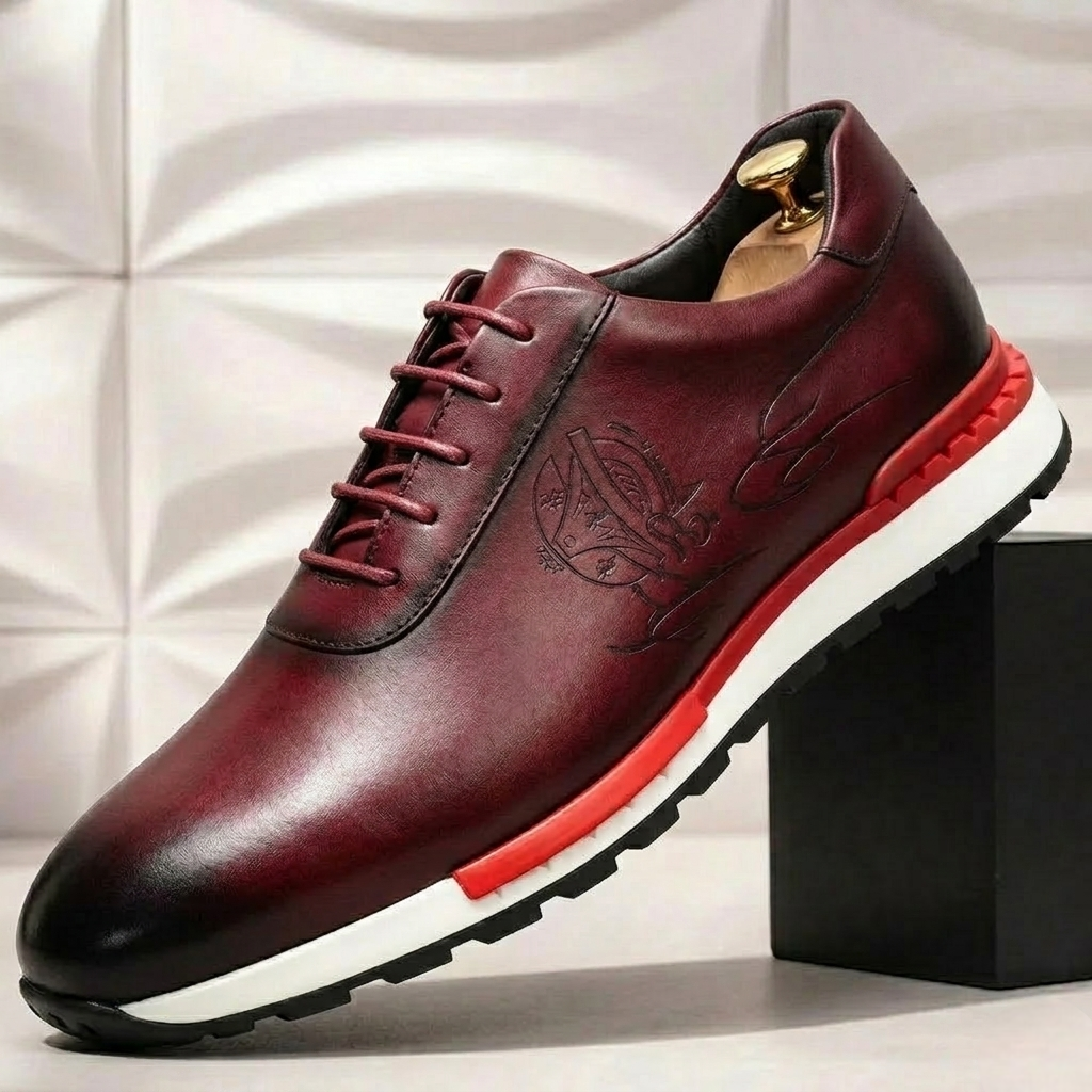 Men’s Premium Cowhide Leather Casual Sneakers – Multiple Colors