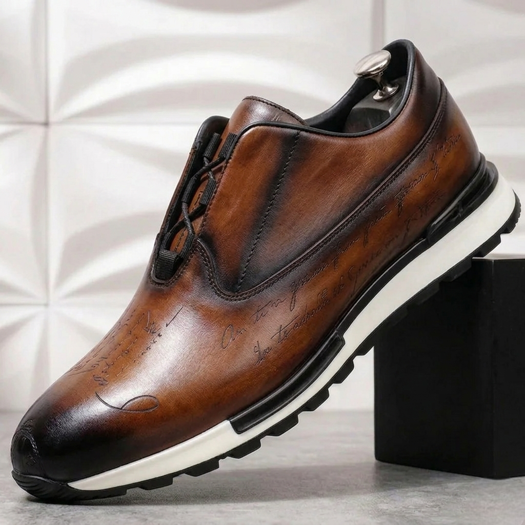 Men’s Premium Cowhide Leather Casual Sneakers – Multiple Colors