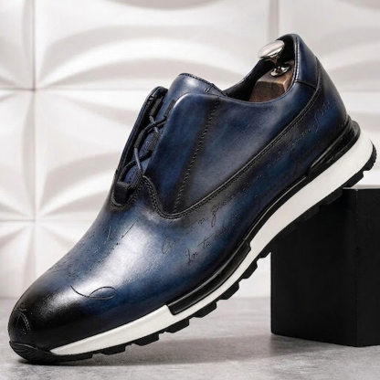 Men’s Premium Cowhide Leather Casual Sneakers – Multiple Colors