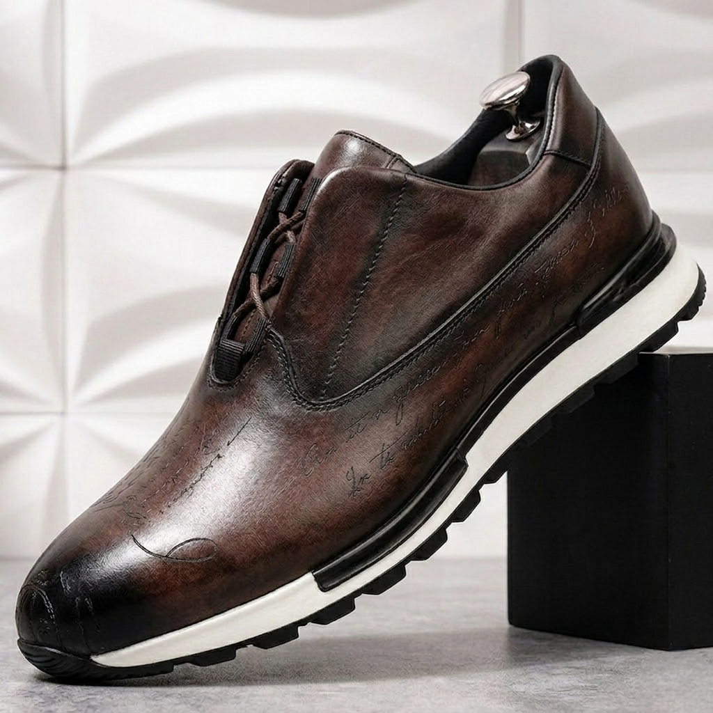 Men’s Premium Cowhide Leather Casual Sneakers – Multiple Colors