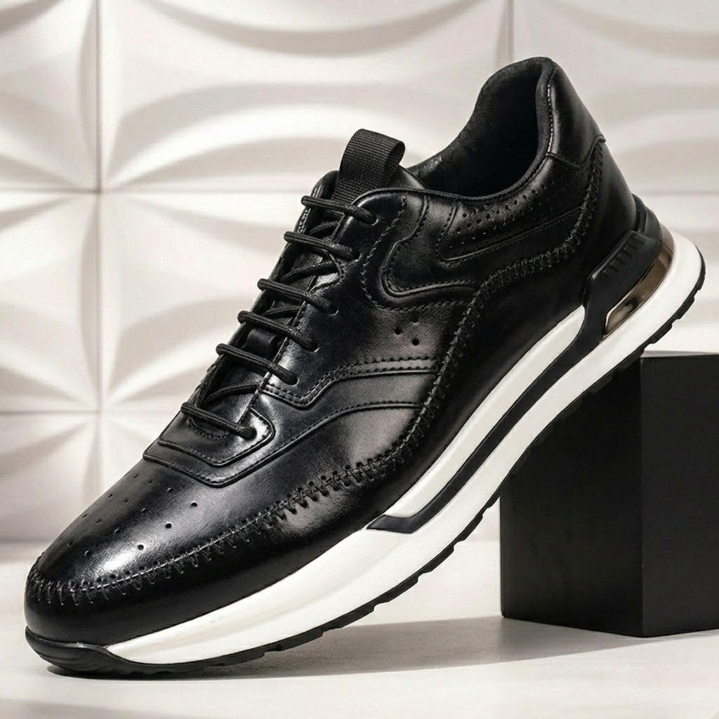 Men’s Premium Cowhide Leather Casual Sneakers – Multiple Colors