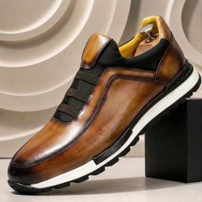 Men’s Premium Cowhide Leather Casual Sneakers – Multiple Colors