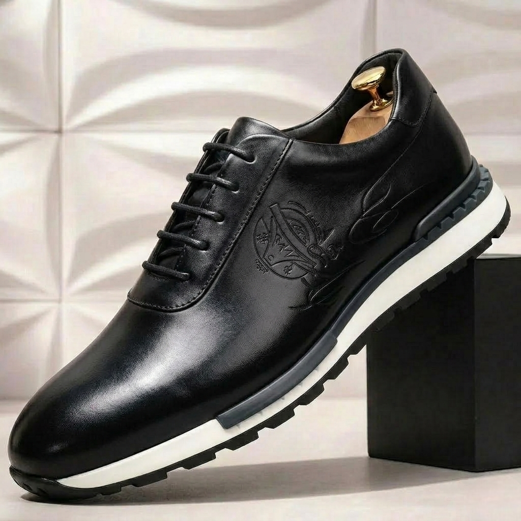 Men’s Premium Cowhide Leather Casual Sneakers – Multiple Colors