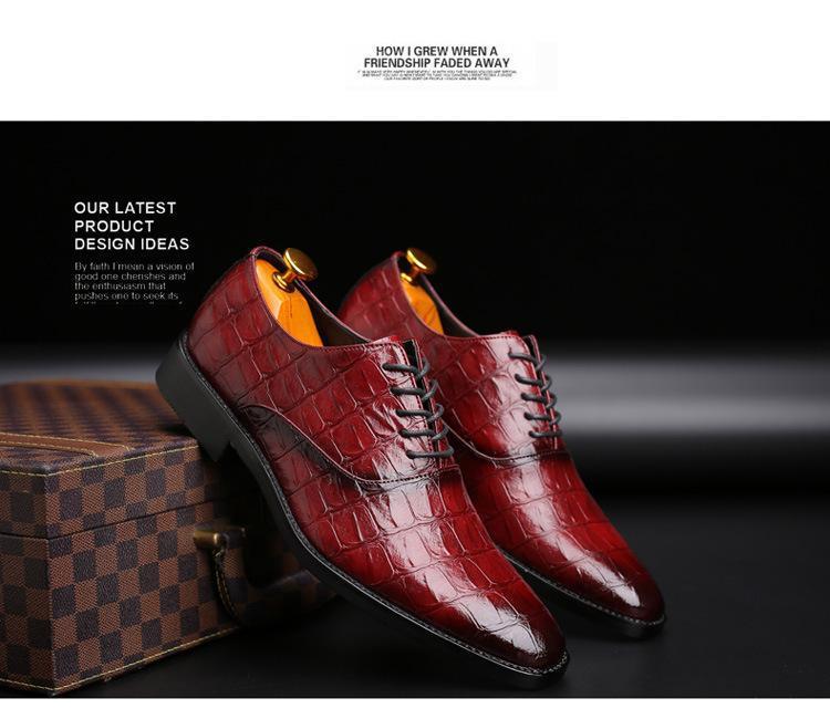 Crocodile Pattern  men Business Leather Shoes