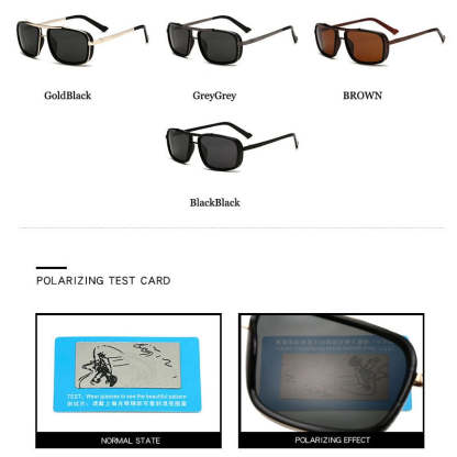 Polarized Lenses Aviator Square Sunglasses