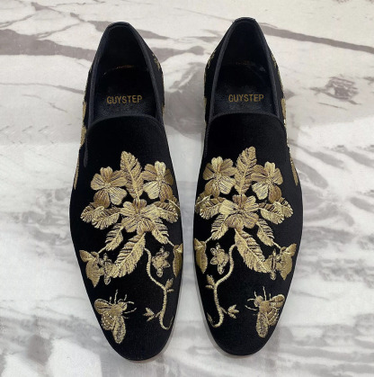 GUYSTEP™-Golden Black Embroidery Men's Luxury Loafers