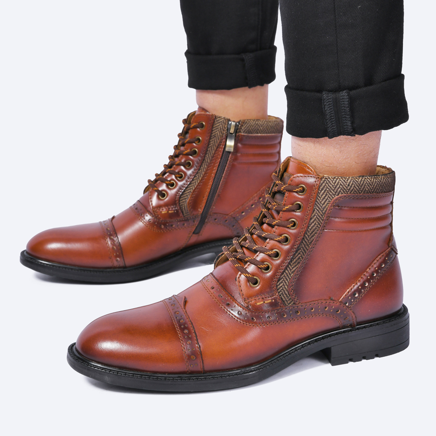 [Copy]GUYSTEP™-Brown men's suede stitching casual shoes