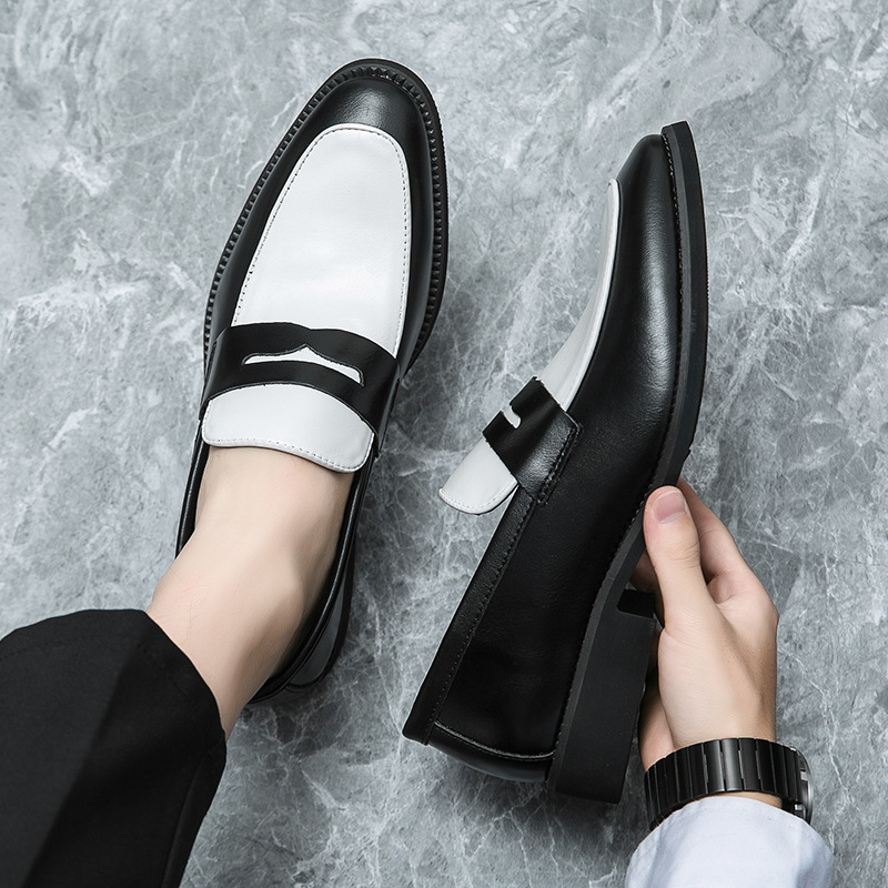Men's simple colorblock design casual loafers