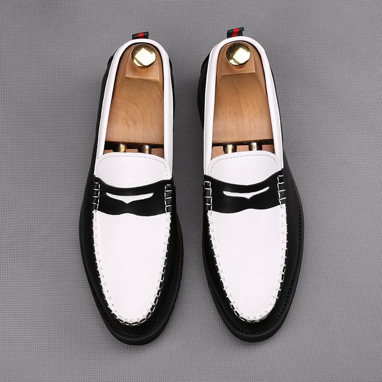 Stitching Slip-On Heightening Shoes