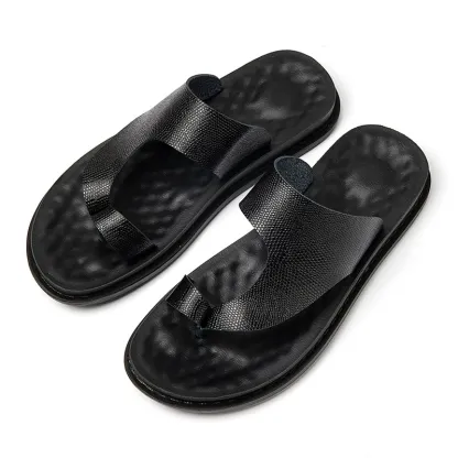 [Copy]Summer men's slippers personality versatile black trendy sandals