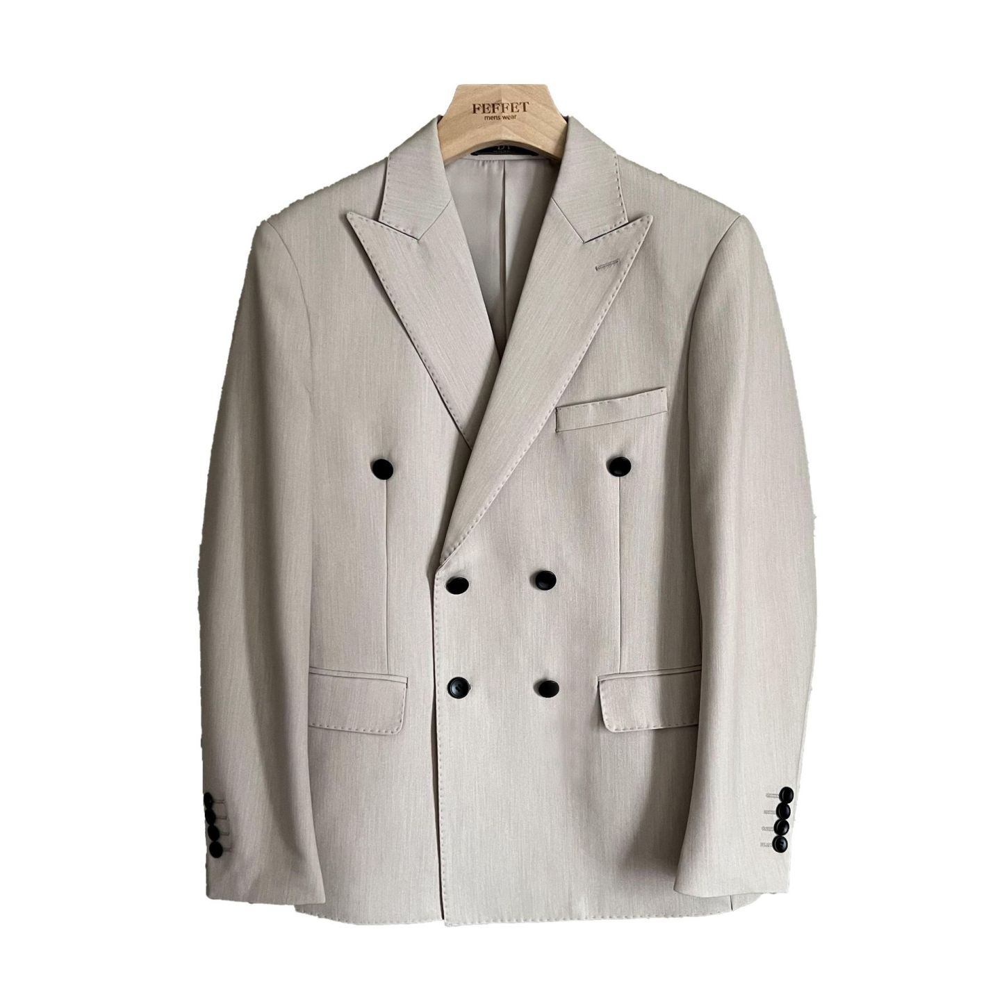 Hangzhou men's clothing high-end British style business formal suits double-breasted gentleman Naples peaked lapel suit