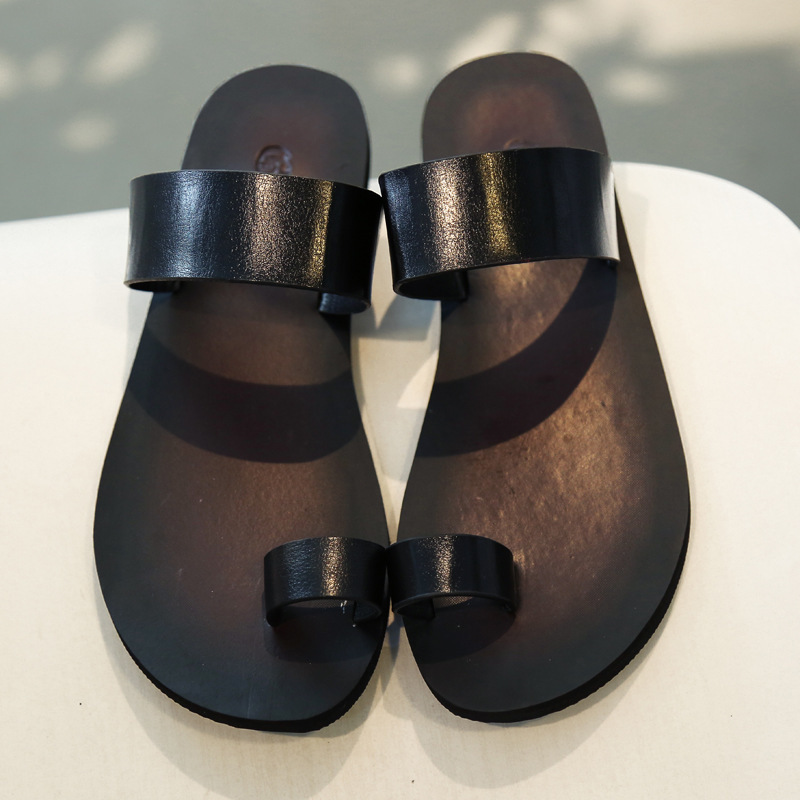 Large size men's zipper casual hollow breathable sandals