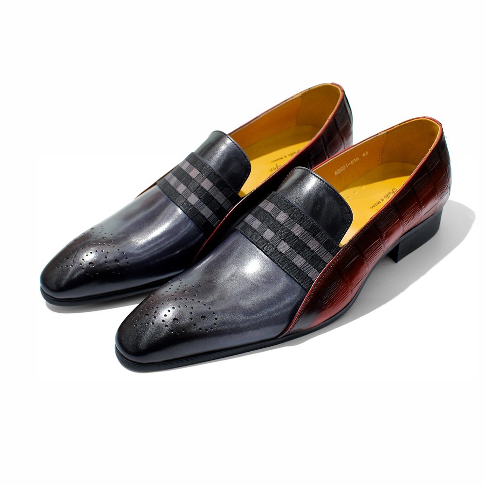 Fashion Pointed Toe Business Casual Men's Genuine Leather Loafers
