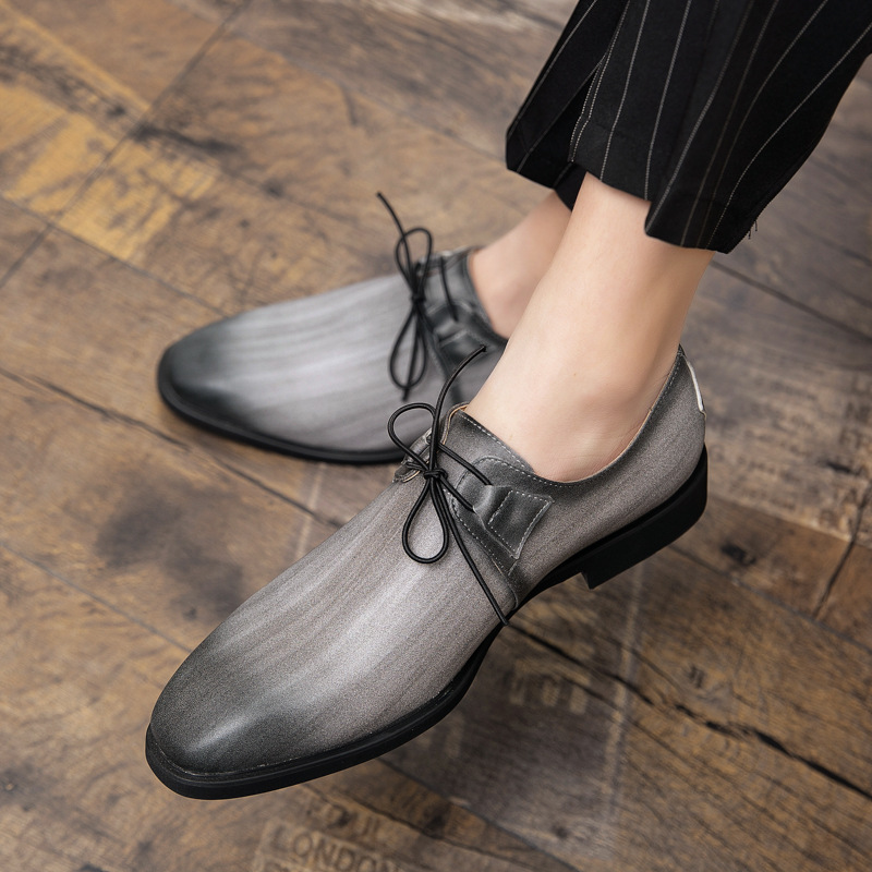 British Pointed Lace Up Leather Shoes