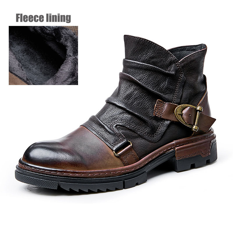 GUYSTEP™New British retro motorcycle Martin leather boots