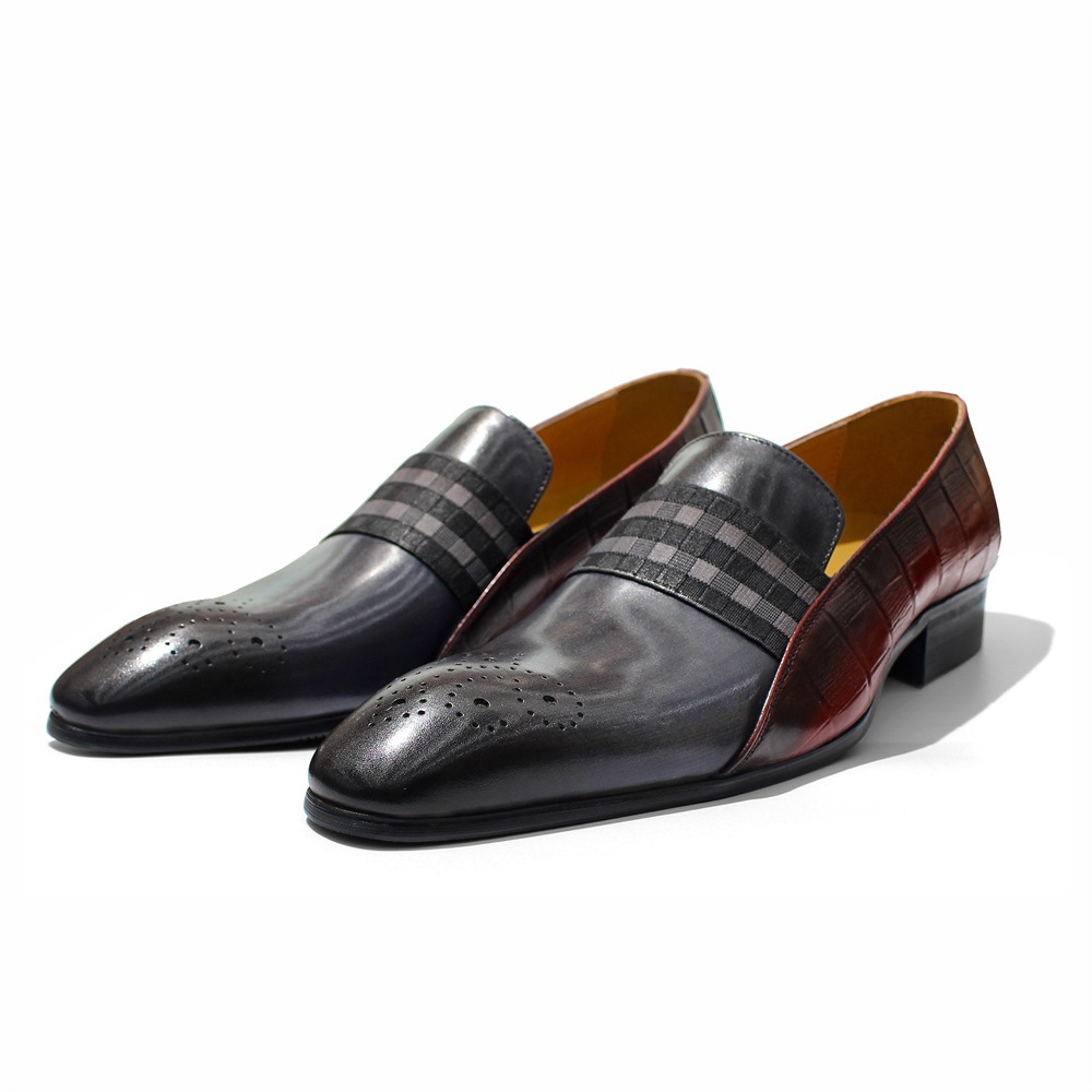 Fashion Pointed Toe Business Casual Men's Genuine Leather Loafers