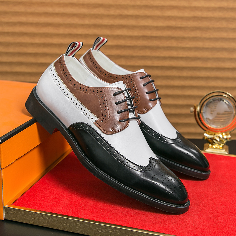 [Copy]Men's ostrich pattern handmade casual shoes