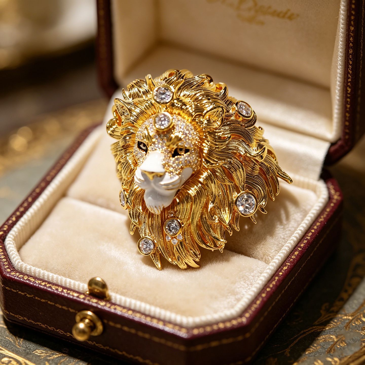 Men's Lion Head Brooch